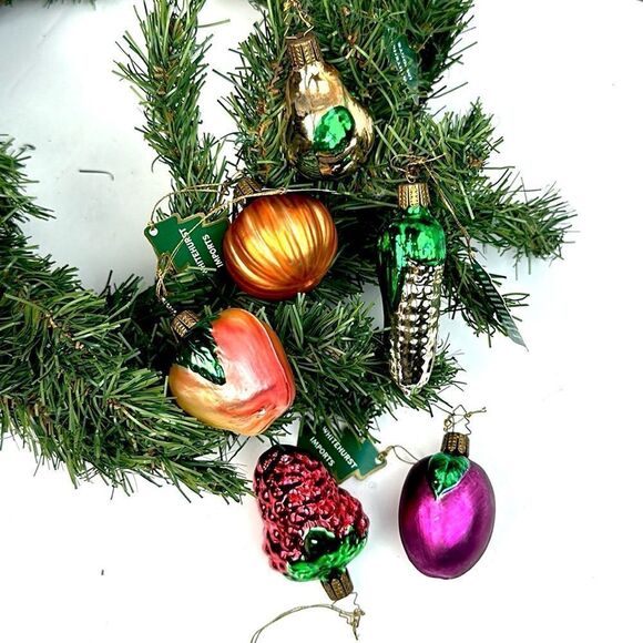 Whitehurst Imports Blown Glass Christmas Ornaments Fruits Vegetables Germany Vng - Picture 2 of 9